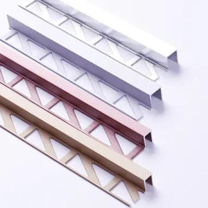 0.8mm Square Shape Aluminum Tile Edge Trim Matte Finished Metal Floor Wall Decorative Protection Profile