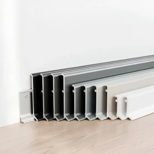 1.1mm Thick Slim Aluminum Skirting Board Easy Snap on Installation Water resistant Modern Design for Home Office Decor