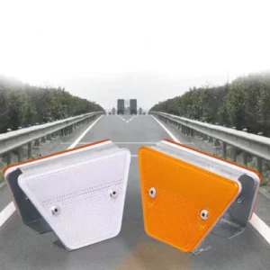 1.5mm Aluminum Bracket Trapezoid Highway Roadside Guardrail Delineator Double Sided Reflective Roadway IP68 Steel