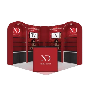 10×10 Aluminum Trade Show Display Fair Stand SEG Backlit Storage Cabinet Exhibition Booth