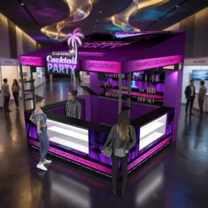 10x10ft Custom Aluminum Portable Backlit Pub Display Modern Cafe Bar Exhibition Booth