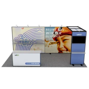 10×20 Aluminum Portable Modular Exhibition Trade Show Booth Display with Single Bridge Customizable Color ISO Certified