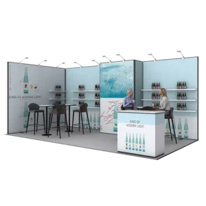 10×20 Modular Exhibition Stand Trade Show Booth with Dye Sublimation Printing Aluminum Frame Lightweight Portable Design