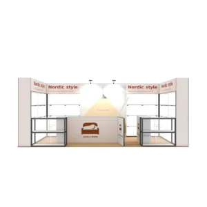 10×20 Modular Shelves Aluminum SEG Back Wall Acrylic Showcase Cabinet Trade Show Booth Display
