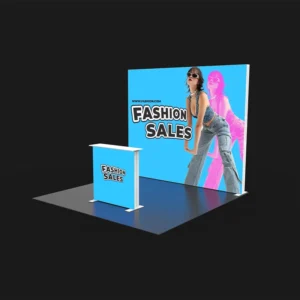 120mm Aluminum Profile Portable Lightbox Booth Modular Exhibition Display System with Counter Custom Trade Show Stand