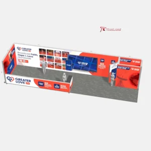 14*3M Oversized Modular Exhibition Booth SEG Light Box Extended Display Multiple Columns Reception Desk Graphic Backwall Kit