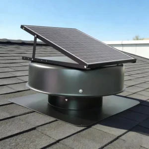 14 Inch High CFM Solar Powered Industrial Roof Ventilation Fan 3000m/h Exhaust 35dBA Weatherproof for Factory Warehouse