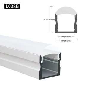 17*20Mm Square Diffused Aluminum Alloy Silver Black White Surface Mount LED Light Profile