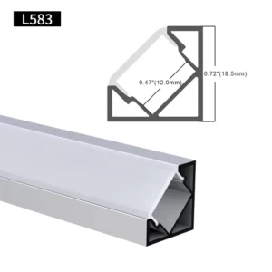 18.5*18.5MM For Cabinet 45 90 Degree Angle Light 18mm Wide Surface Mounted Strip Extrusion Channel Corner LED Aluminum Profile