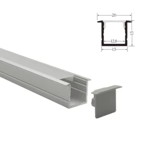制造商 20*15mm 铝合金 6000系列 T5级 阳极氧化嵌入式LED通道型材 LED型材灯