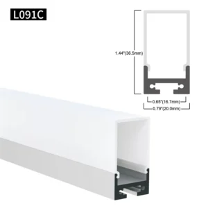 20*36.5MM For Ceiling Lighting Aluminium Extrusion Housing Channel With PC PMMA Cover Led Strip Aluminum Profile