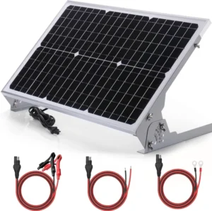 20W 12V Solar Battery Charger Waterproof IP65 Adjustable Mount Bracket MPPT Controller Upgraded for Car House Roof Mono Solar