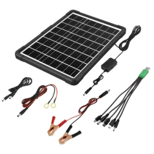 20W Universal Solar Charger for Any Device Phone Laptop Tablet Boat Motorcycle USB Hub 5 Adapters 12V 5V 9V Output IP65