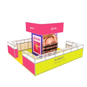 20X20 Aluminum Profile SEG Fabric Island Acrylic Showcase Display Storage Trade Show Booth Exhibition