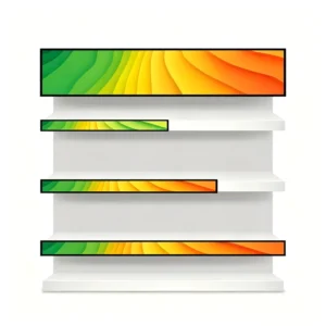 23/35/47/48 Inch Stretch Bar LCD Digital Signage Shelf Edge Display with IPS LED Backlight 1920×637 Resolution Vesa Wall Mount