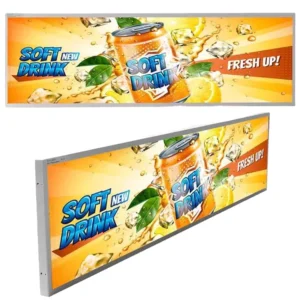 29 Inch Indoor Stretched Bar Advertising Screen Retail Store Android OS LCD Advertising Display Supermarket Shelf Edge