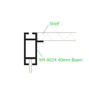40x15MM Aluminum Profile for Modular Showcases Assembly Aluminum Counter Parts Supplier