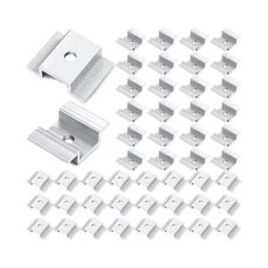 48-Piece Aluminium Mid Clamps Set 1.06 Inch Solar Panel Bracket Essential Solar Mounting System Accessories