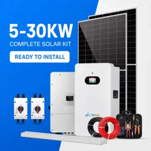 5-20kW Hybrid Solar Power System All in One Home Solar Kit with Panels Inverter LiFePO4 Battery and Installation Accessories