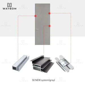 50 Flush Interior Doors Aluminum Profile Invisible Black Wooden Hidden Door Concealed Hinge Slim Invisible Door Aluminum Frame