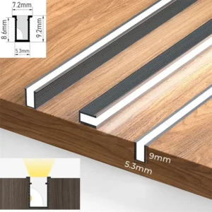 适用于 5mm/8mm/12mm LED 灯条的铝合金 LED 灯条和灯槽 6000 系列 阳极氧化处理 可调光 CRI 95