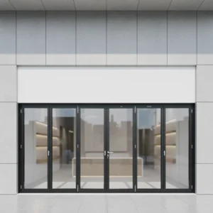 6 Panel Aluminum Low-E Glass Folding Door Thermal Insulation for Exterior Indoor Use Mall Exhibition Hall Experience Center