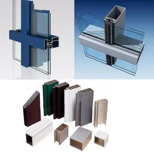 6000 Series Aluminum Curtain Wall Facade Glass Building Curtain Wall Aluminium Profile