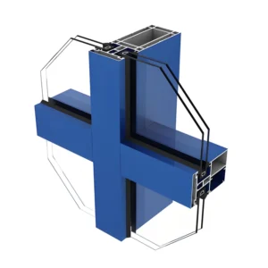6000 Series Aluminum Curtain Wall Profiles Bending Cutting Welding Services Semi Frameless Glass Wall Systems T3 T8