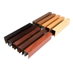 6061 T5 Wood Grain Aluminium square Tube Profile for Exterior Wall Decoration
