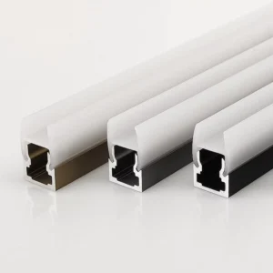 6063 Aluminum Shelf Light Profile W11 * H12.04mm for 8mm Glass Shelf with T5 Temper Back Plywood Installation Anodizing Surface