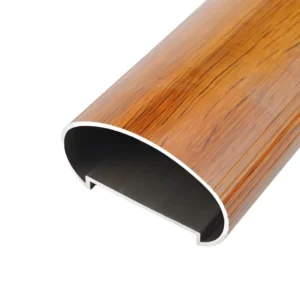 6063 Custom Wood Grain Aluminum Modern Handrail Waterproof Outdoor Stair Villa Hotel Hospital Balcony Terrace Railing