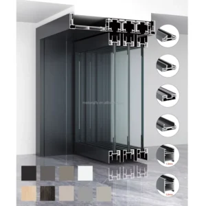 6063 T5 Aluminum Profile Sliding Door Slim Extruded Custom Frame Manufacturer for Interior Partition