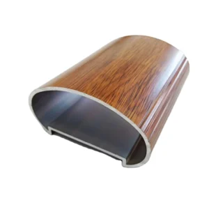 6063 T5 Custom Oval Shape Wooden Color Aluminum Handrail for Stairs