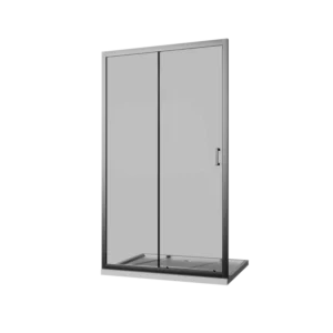 6mm Transparent Glass Black Aluminium Profile Walk in Shower for Bathroom Simple Design