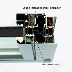 70 Thermal Break Aluminum Alloy Extrusion Parts for Window Door Profiles Horizontal Swing Soundproof Tempered Modern Design