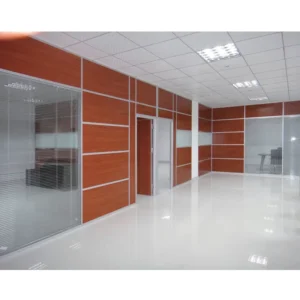 83mm Aluminum Frame Acoustic Wooden and Glass Demountable Partition Wall Systems