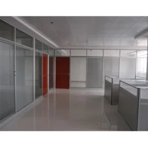 83mm Aluminum Frame Tempered Glass Interior Blind Office High Partition Wall