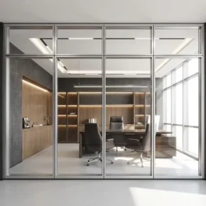 83mm One Piece Module Single Glass Partition Wall System Aluminum Modern Office Divider for Professional Schools Hospitals