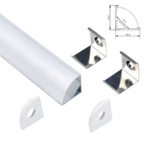 90 Degree Corner Led Aluminum Alloy 6000 Series T5 Anodizing Profile With Diffuser Cover For Strip Light