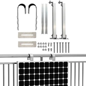 Adjustable Balcony Solar Panel Installation Bracket Kit with Aluminum Alloy and 304 Stainless Steel Hooks