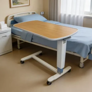 Adjustable Over Bed Table Metal Kitchen Dining Table for Hospital Bed for Lifting Convenience