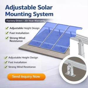 Adjustable Solar Mounting System for Flat Metal Roof Aluminum PV Bracket with Adjustable Legs