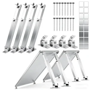 Adjustable Tilt Rear Leg Stainless Steel 304 Aluminum PV Panel Bracket Solar Rooftop Mounting System 15-30 Degree Roof Tile