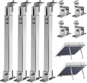 Adjustable Tilt Solar Mounting System Tilting Solar Panel Triangle Rack Brackets Aluminum Adjustable Front Leg Rear Leg