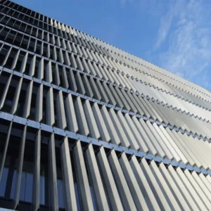 Aerofoil Louver Aluminum Alloy Vertical Opening Eco Friendly Modern Design Lightweight Durable Exterior Outdoor