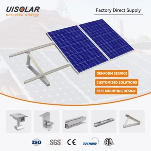 Al6005 T5 Aluminum Alloy Triangle Solar Panel Mounting Bracket Adjustable Flat Roof Rack Capacity
