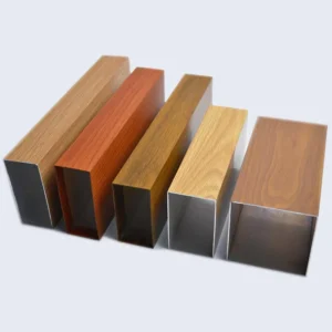Aluminium Decoration Wood Grain Aluminum Tube Square Aluminum Profile Rectangular Pipe