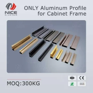 Aluminium Frame Kitchen Cabinet Profile 6000 Series Cutting Service For Cabinet Wardrobe