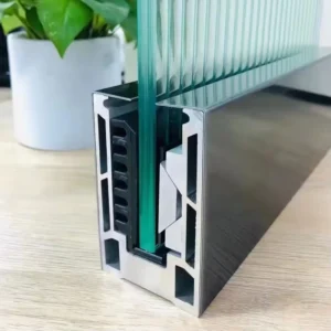 Aluminium Glass Profile U Channel Anodizing Aluminium U Railing Post Base Profiles for Glass Handrail Balustrade for 12mm Glass