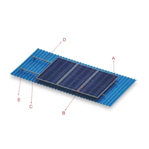 Aluminum 6005-T5+SS304 Hot-Dip Galvanized Solar Roof Mounting System PV Panel Racking for Corrugated Metal Roof Wind/Snow Load